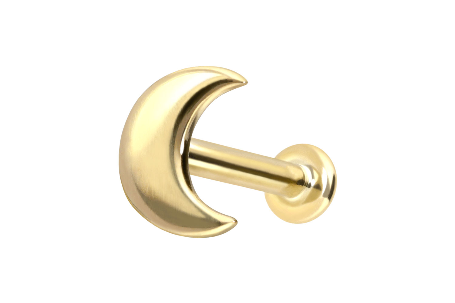 14 Karat Gold Labret Piercing mit Push Fit MOND
